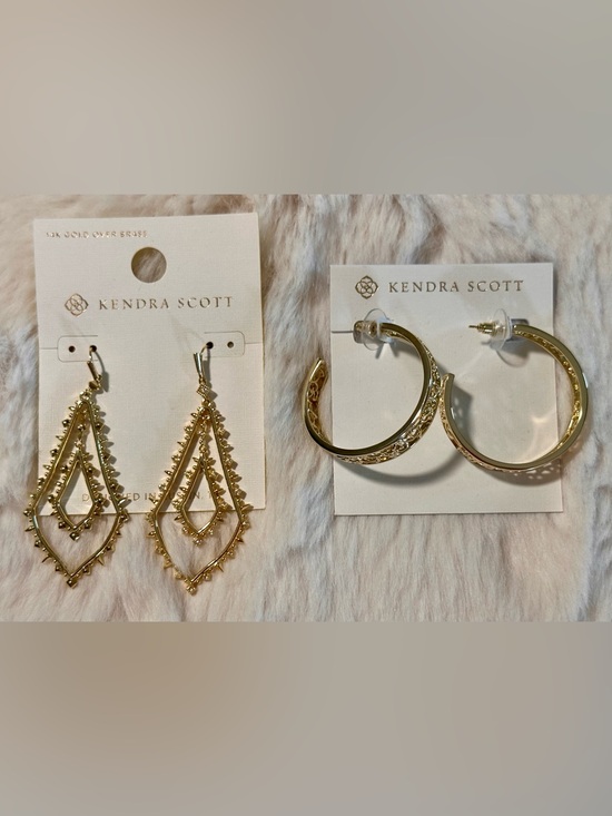 Kendra Scott Jewelry - Authentic Kendra Scott Gold Filigree Hoop and Drop Earrings Set